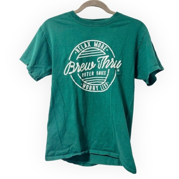 Vintage Outer Banks North Carolina OBX Green T-Shirt Small Relax Vacation - Picture 1 of 11